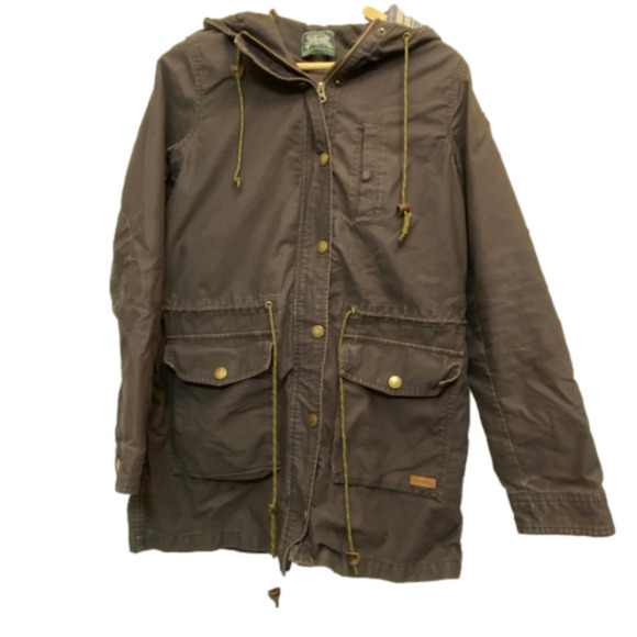 𝅺roots | zip & snap button hooded drawstring waist jacket Size M - Picture 1 of 11